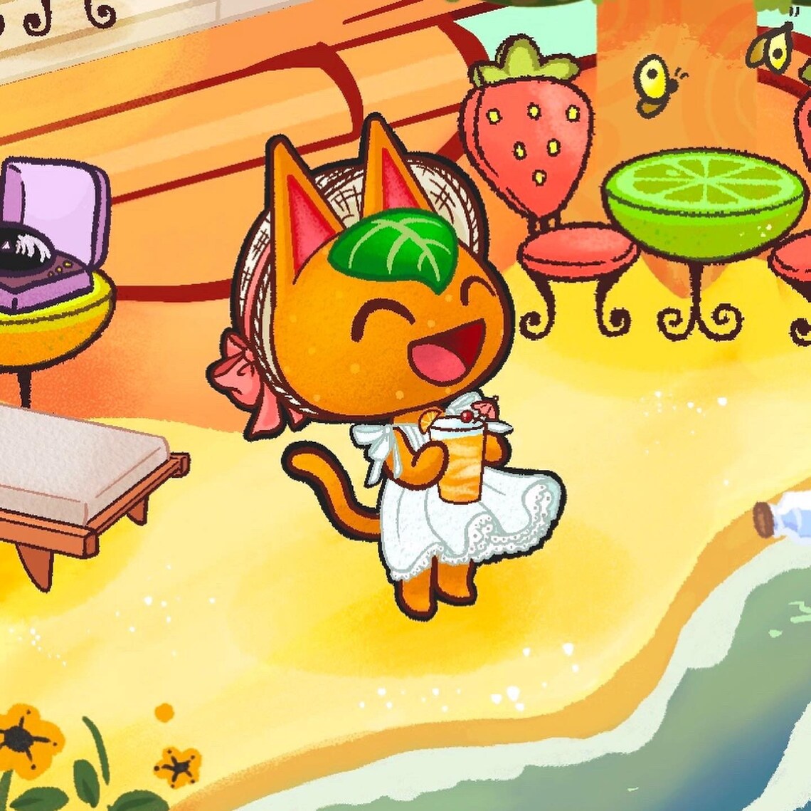 Pocket Villager TANGY 5x5 Print animal Crossing New Horizons Etsy