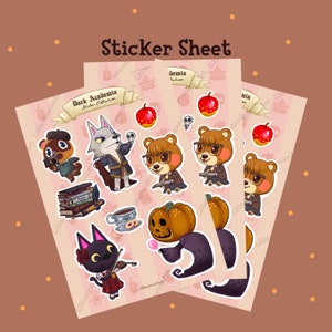 Adesivos Animal Crossing - Dark Academia