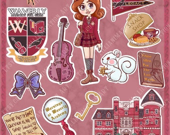 Nancy Drew- Warnings At Waverly Academy - Sticker Sheet - Stylized Laptop Gaming Stickers Gift- Where in the World is Nancy Drew
