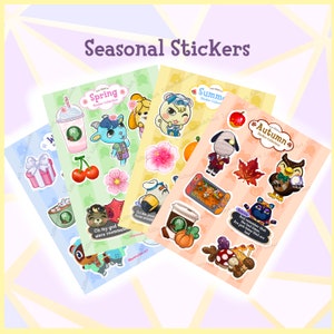 Folhas de adesivos de designers sazonais da Animal Crossing