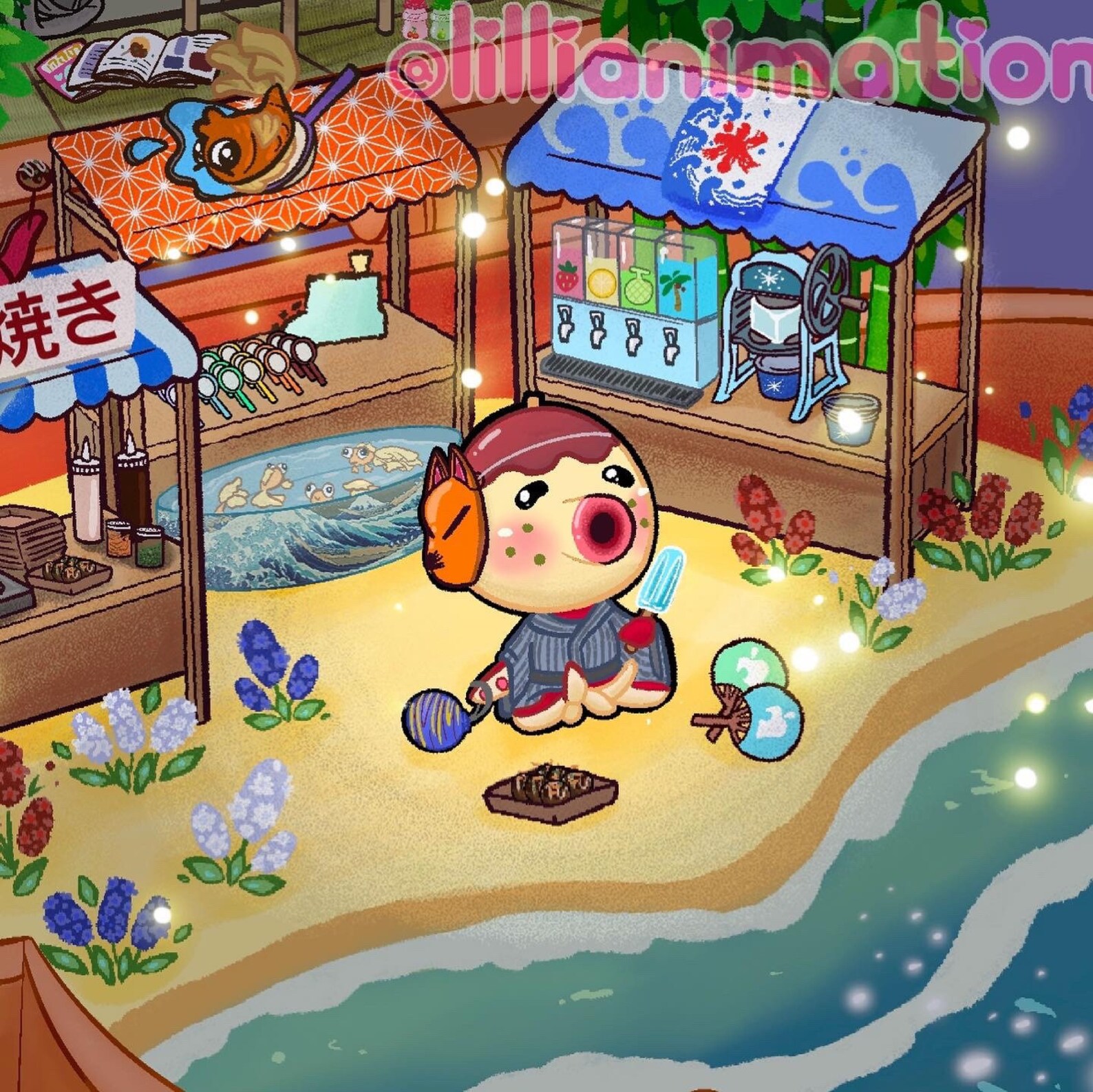 Pocket Villager ZUCKER 5x5 Print animal Crossing New Etsy