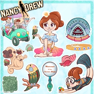 Nancy Drew- Ransom of the 7 Ships - Sticker Sheet - Stylized  Laptop Gaming Stickers Gifts