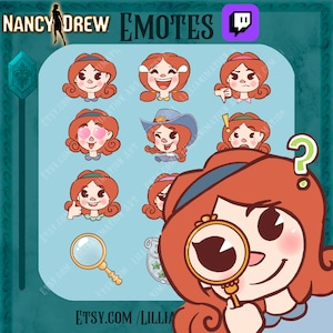 Nancy Drew- Twitch Emotes Digital Download- Game Streaming
