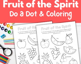 Fruit of the Spirit Dot Marker & Coloring Pages | Bible Activity for Kids | Christian Preschool Printable