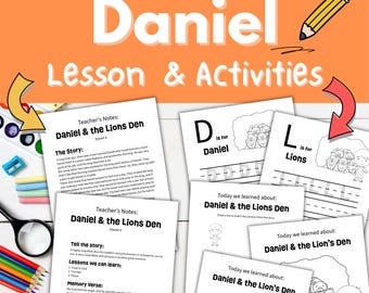 Lección bíblica de Daniel y los leones, actividades de la escuela dominical, historia bíblica de Daniel y el foso de los leones, marcador de puntos de Daniel, preescolar: Daniel y el foso de los leones