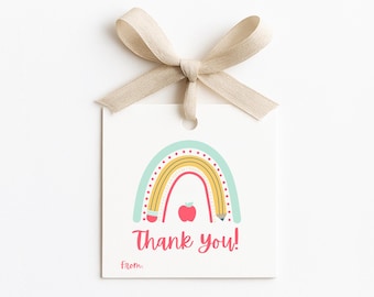 Thank You Teacher Gift Tag | Back to School Favor Tag | 2.5 x 2.5 Instant Download | Teacher Appreciation Gift | Thank You Tag