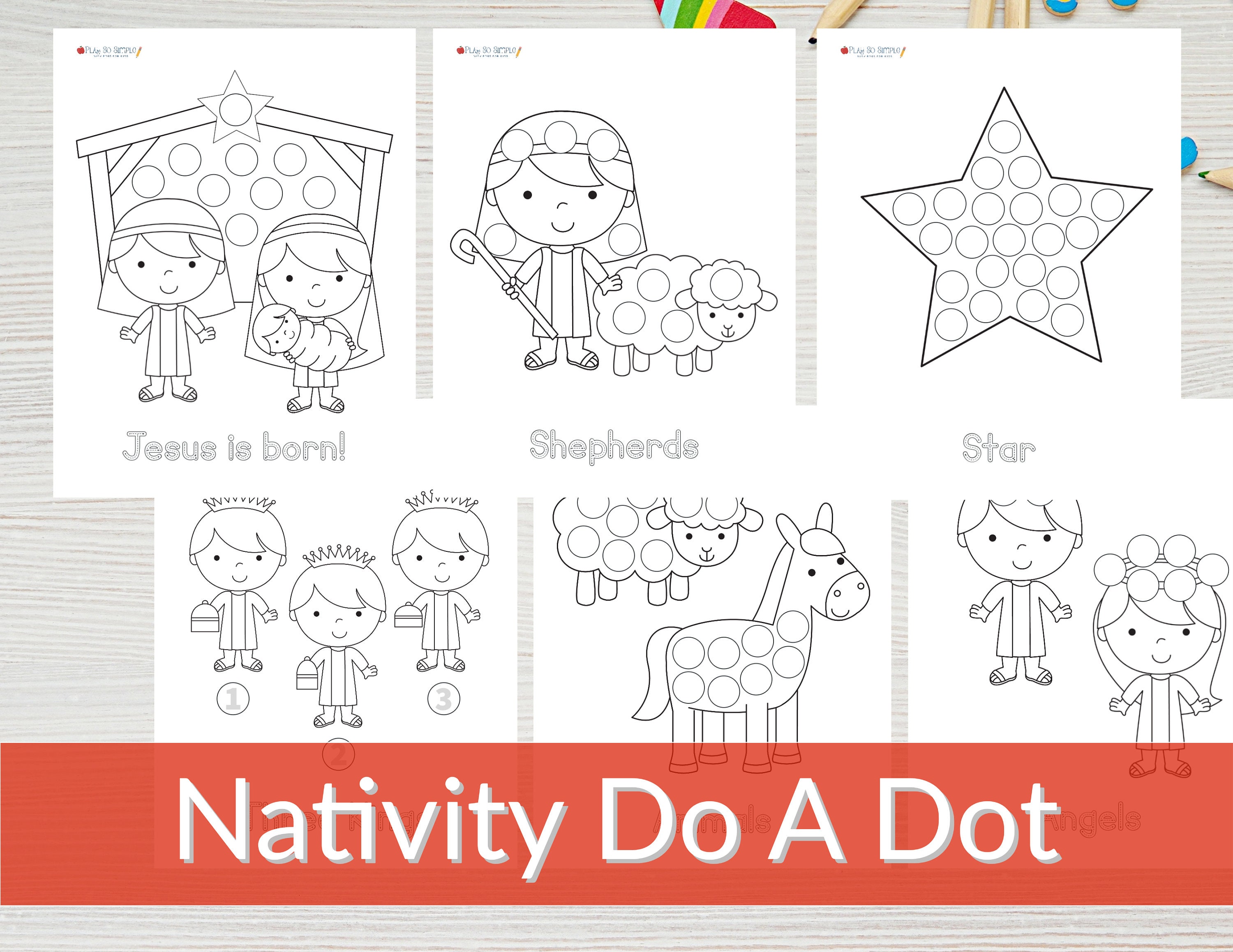 Christmas Nativity Dot Printables, Christmas Nativity Dot Marker ...