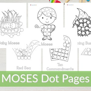 Moses Dot Marker, Sunday School Activities, Moses Bible Story, Moses Dot Marker, The Ten Commandments Toddler and Preschool Dot Marker