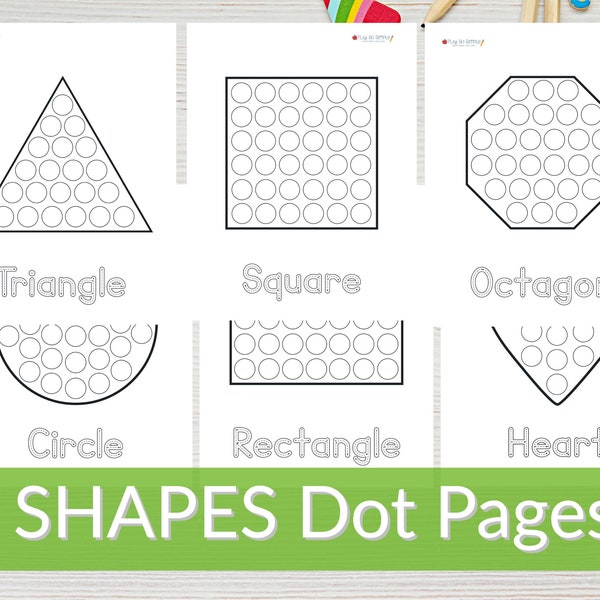 Shapes Dot Printables, Learn Shapes Dot Marker Printables, Do A Dot for Toddlers, Dot Sticker Activities, Preschool Worksheets