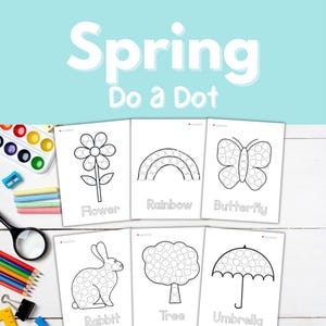 Spring Dot Printables, Spring Dot Marker Printables, Do A Dot for Toddlers and Preschoolers, Dot Sticker Activities
