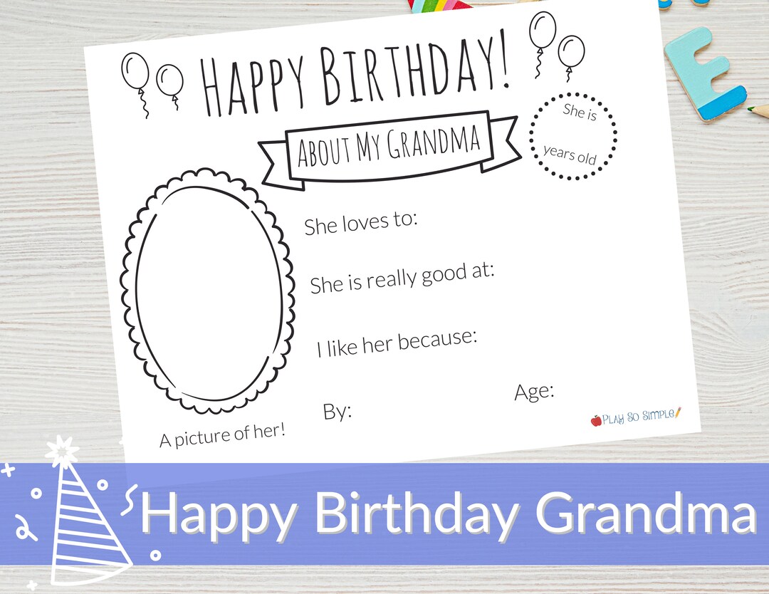All About Grandma Printable, Grandma Birthday Coloring, Grandma ...