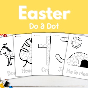 Easter Dot Printables, Easter Bible Story Dot Marker Printables, Sunday School Printable, Palm Sunday Craft for Toddlers and Preschoolers