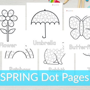 Spring Dot Printables, Spring Dot Marker Printables, Do A Dot for Toddlers and Preschoolers, Dot Sticker Activities
