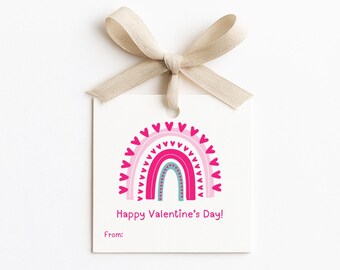 Printable Valentine Gift Tags, Classroom Valentines, Cute Valentine Tags, Instant Download