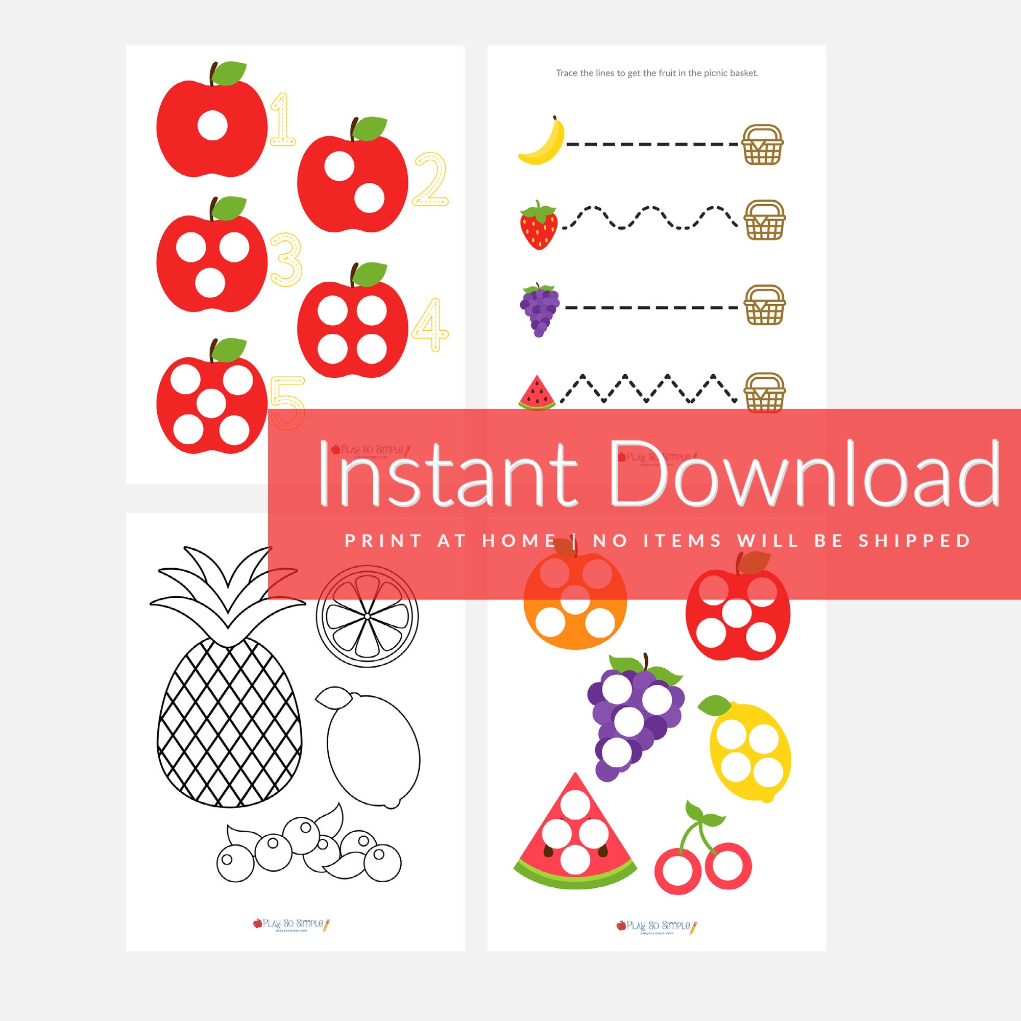 Toddler Printables, Preschool Printables, Fun With Fruit, Learning ...