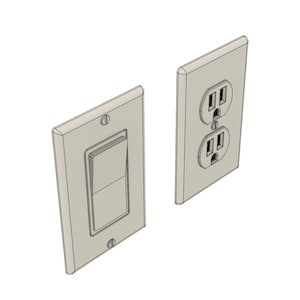File STL per prese e interruttori della luce in scala 1/10 per la stampa 3D