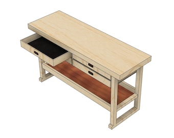 1/10 Scale Work Bench STL Files For 3D Printing | Sliding drawers