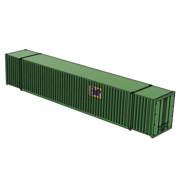 HO scale 53 foot Container STL files for 3D printing/3D printable intermodal shipping container digital files