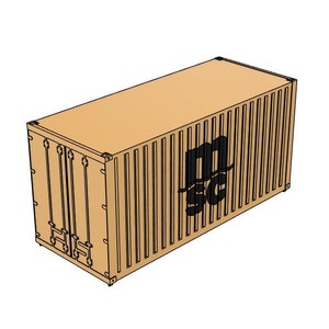 HO scale 20 foot Container STL files for 3D printing/ 3D printable intermodal shipping container digital files