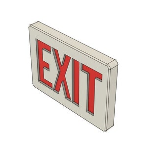 1/10 Scale Exit Sign STL For 3D printing