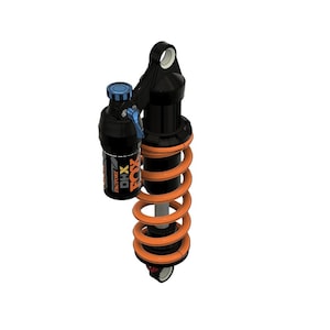 Puede incluir: Un amortiguador trasero Fox DHX2 Factory negro y naranja con un resorte helicoidal.