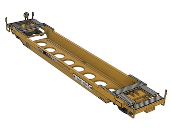 Archivos STL de vagón de pozo de 40 pies a escala HO para impresión 3D / Vagón de pozo Gunderson de 40 pies imprimible en 3D en escala Ho / Archivo de hoja de calcomanías incluido / Alto nivel de detalle