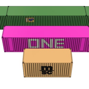 HO Scale Container STL Bundle/ 20, 40 and 53 Foot Containers for 3D ...