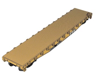HO Scale Flat Car STL Files for 3D Printing | 3D Printable Freight Car in Ho Scale | Decal Sheet file included | High Detail