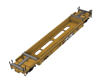 HO Scale Well Car STL Files for 3D Printing | 3D Printable 40' Thrall Rebuilt Well Car in Ho Scale | Decal Sheet file included | High Detail