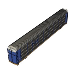 Fichiers STL Autorack 89' à l'échelle HO pour impression 3D | Autorack imprimable 3D de 89 pi à l'échelle Ho | Fichier de feuille de décalcomanies inclus | Fichier 3D très détaillé