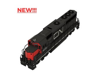 HO Scale GP-40 Rolling STL Files for 3D Printing | 3D Printable Non-Powered Engine Ho Scale | Decal Sheet file included | High Detail