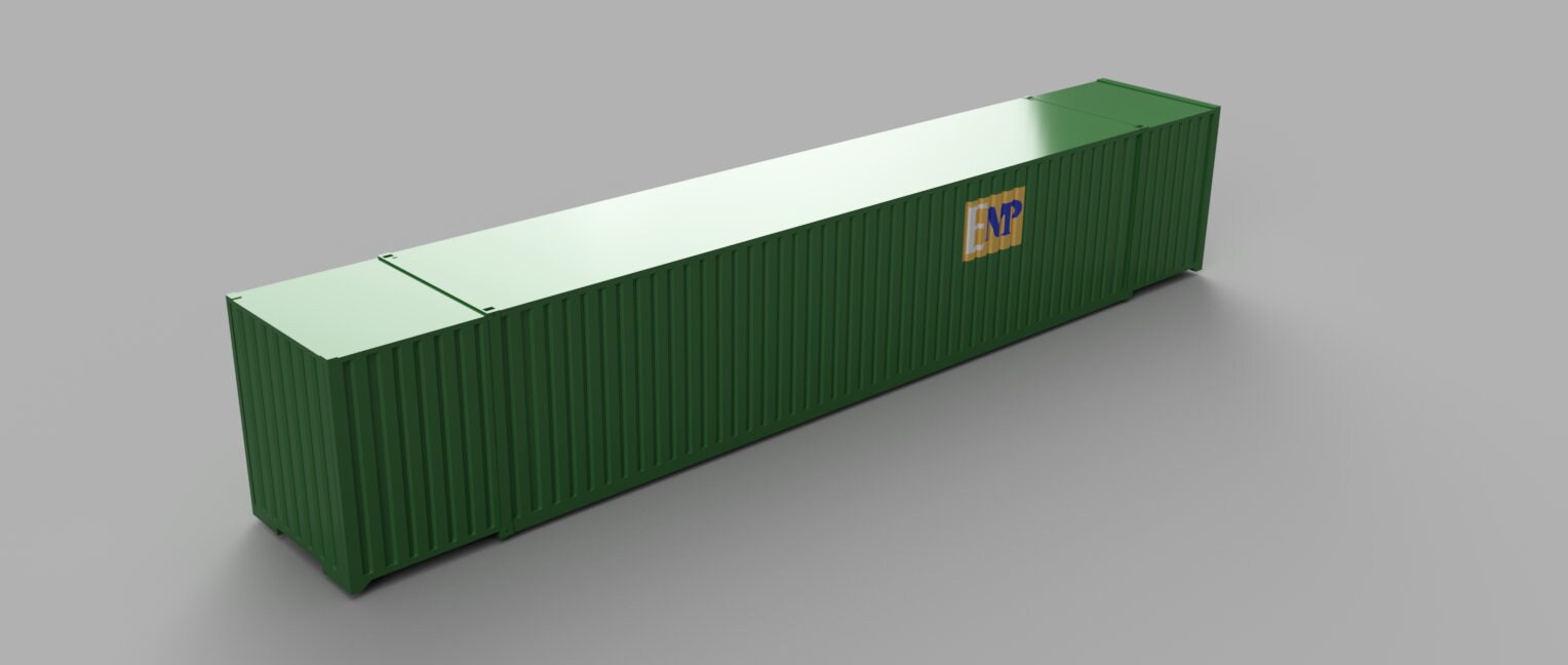 HO Scale 53 Foot Container STL Files for 3D Printing/3d Printable Intermodal Shipping Container ...