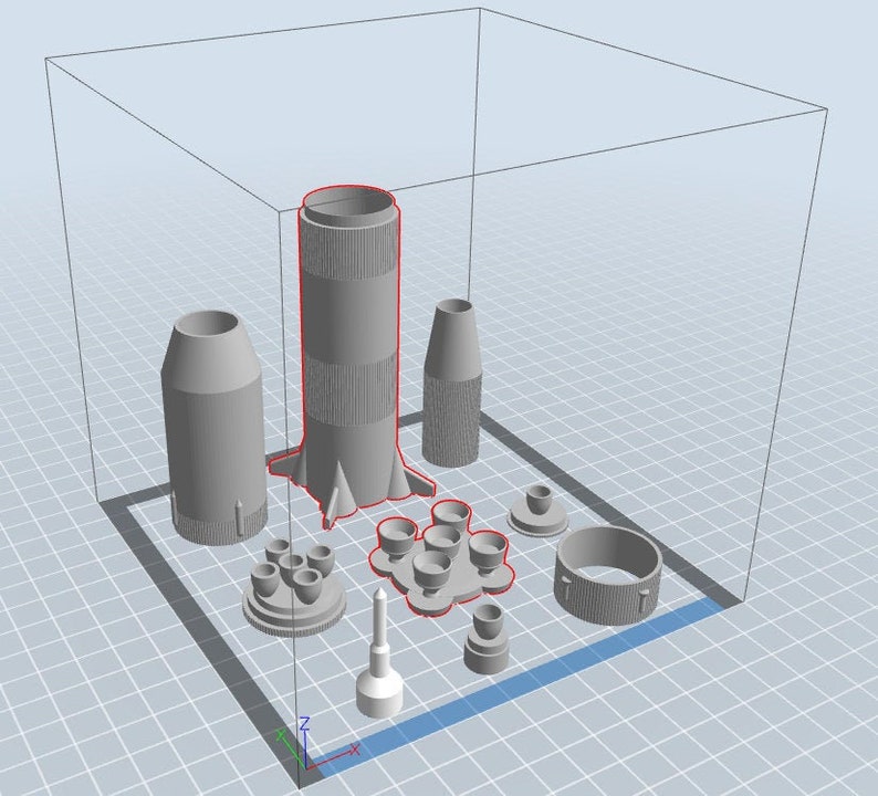 Saturn V Rocket STL Files for 3D Printing Etsy