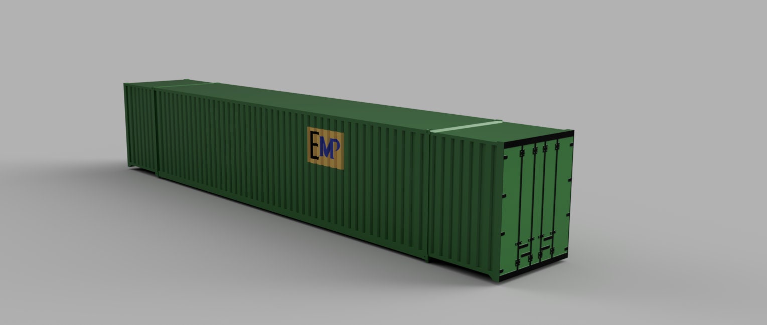 HO Scale 53 Foot Container STL Files for 3D Printing/3d Printable Intermodal Shipping Container ...