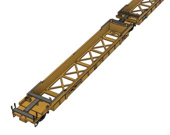 HO Scale 53' Well Car STL Files | 3D Printing Model Railroad with Decals