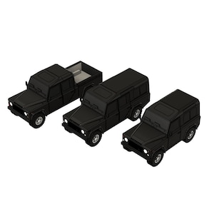 Land Rover Defender STL Bundle for 3D Printing | Digital File | Defender 90, Defender 110, Defender 130 Crew Cab | 3D Model Files |