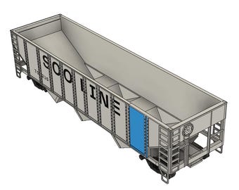 HO Scale Hopper Car STL Files | 3D Printable 70 Ton Open Hopper with Decal