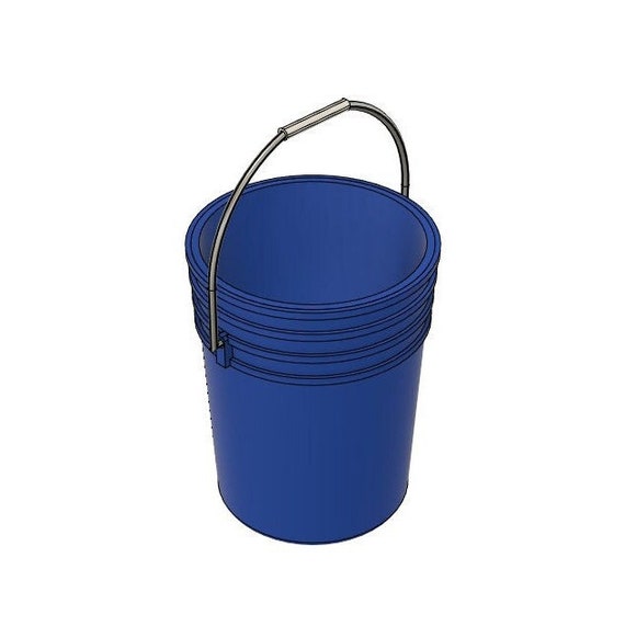 1/10 Scale 5 Gallon Bucket STL Files for 3D Printing 