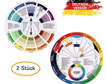 Color Wheel, farbmischrad, farbrad, farbkreis drehscheibe deusch, Pocket Colour Wheel, für Malen, Design und Makeup (German Version)