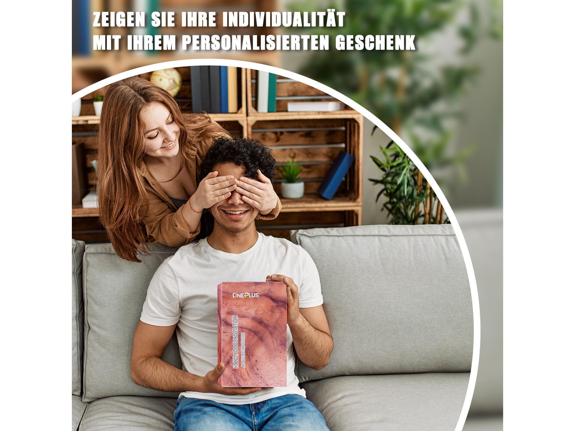 Holz-Handy-Dockingstation Für Männer – Nachttisch-Organizer Mit Uhrenständer Und Schlüsselhalter