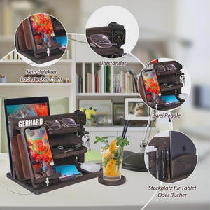 Personalized Wood Docking Station, Phone Stand, Desk Organizer (Custom Name) image 10