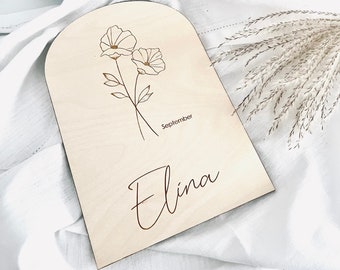 personalized name tag with your birth flower