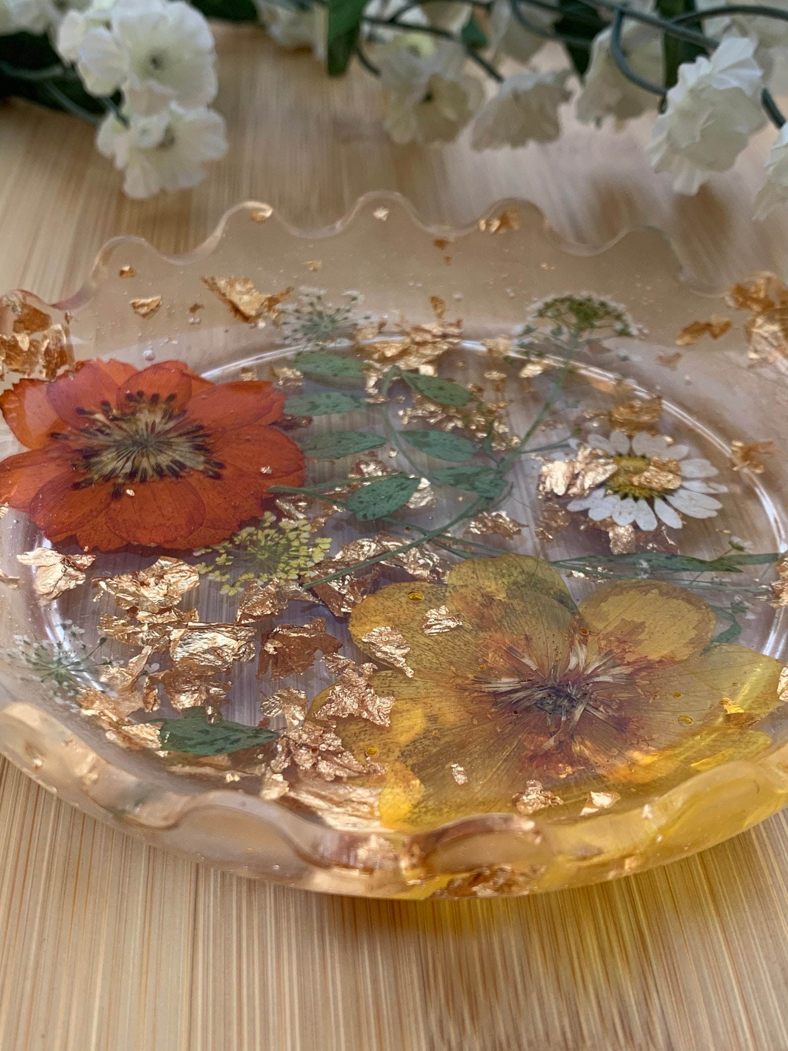 Handmade Floral Resin Jewelry Dish Jewelry Tray Resin Etsy