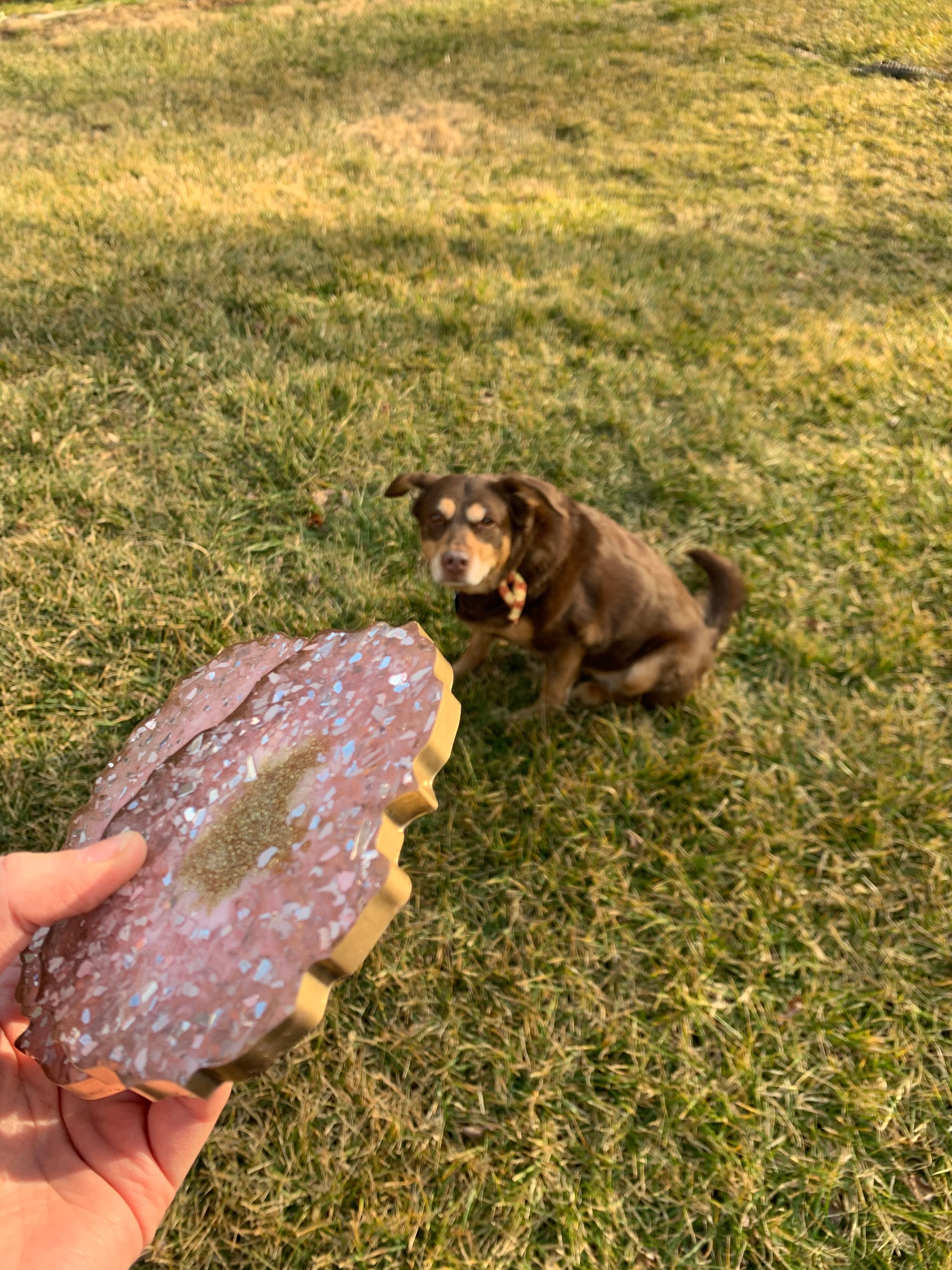 Handgemachte Geode Untersetzer Set mit Gold Kanten Rosa Harz | Etsy