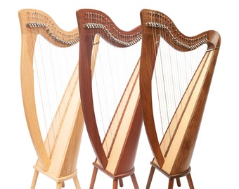 28 String Claddagh Harp, Celtic Irish Harp With Levers, Irish Folk Harp Handmade