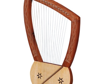 Lyre Harp 16 String Rosewood with Celtic Inlay