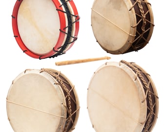 Tambours tabor traditionnels, 9", 10", 12" et 14", Tambours faits main avec bois massif et baguette