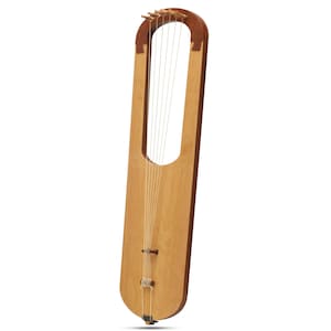 Anglo Saxon Lyre Harp Mahogany After Prittlewell Lyre Mid 7th Century, Handmade Ireland, Comes with bag and Extra Strings