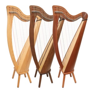 28 String Claddagh Harp Celtic Irish Harp With Levers Irish Folk Harp Handmade Roundback Harp