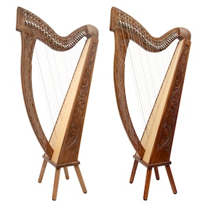 27 String Celtic Irish Harp, Irish Harp with Levers, Traditional Folk Celtic Irish Harp with Levers, Handmade